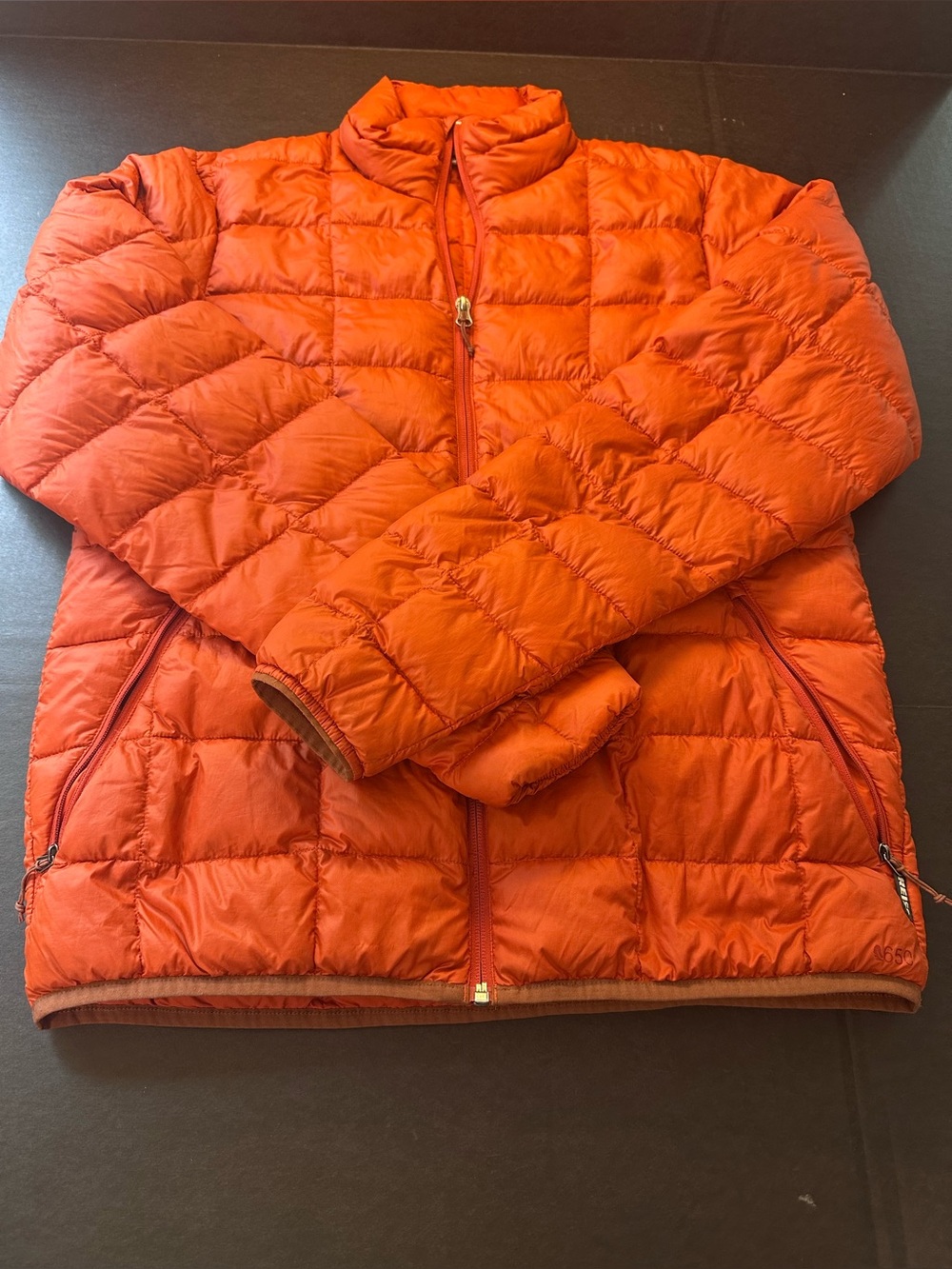 REI 650 Fill Power Down Puffer Jacket Terracotta Orange Winter Coat SZ Small